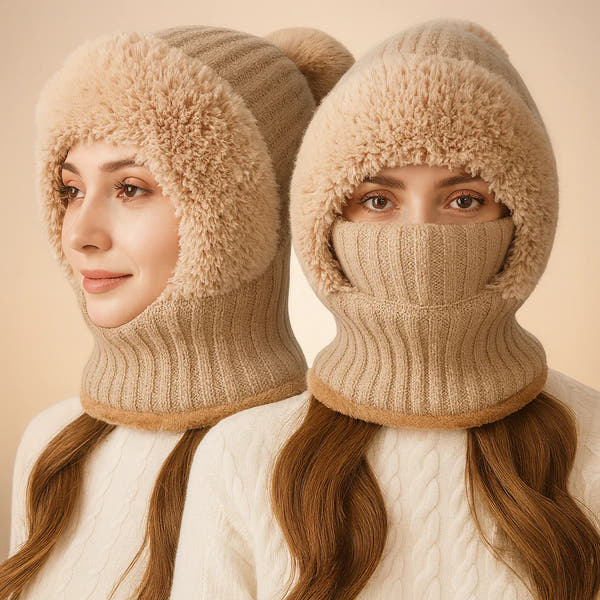 Winter Knitted Hat with Windproof Cold Protection
