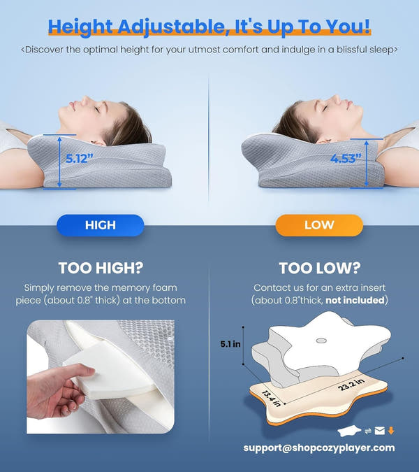 Tenaic Ultra Pain Relief Cooling Pillow for Neck Support