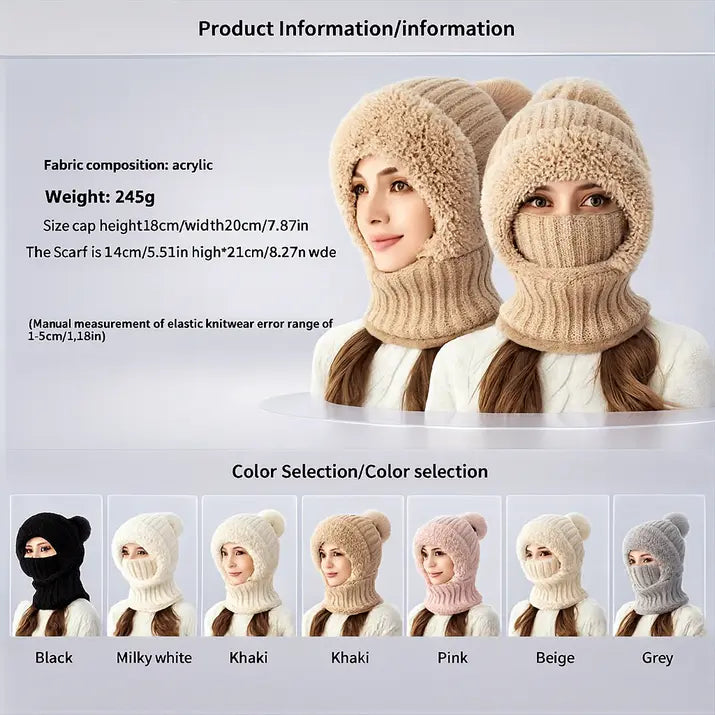 Winter Knitted Hat with Windproof Cold Protection